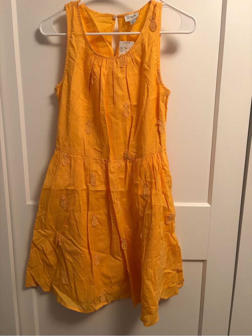 J. Crew Factory Women's Yellow Pineapple Embroidered Summer Sundress NWT size 0